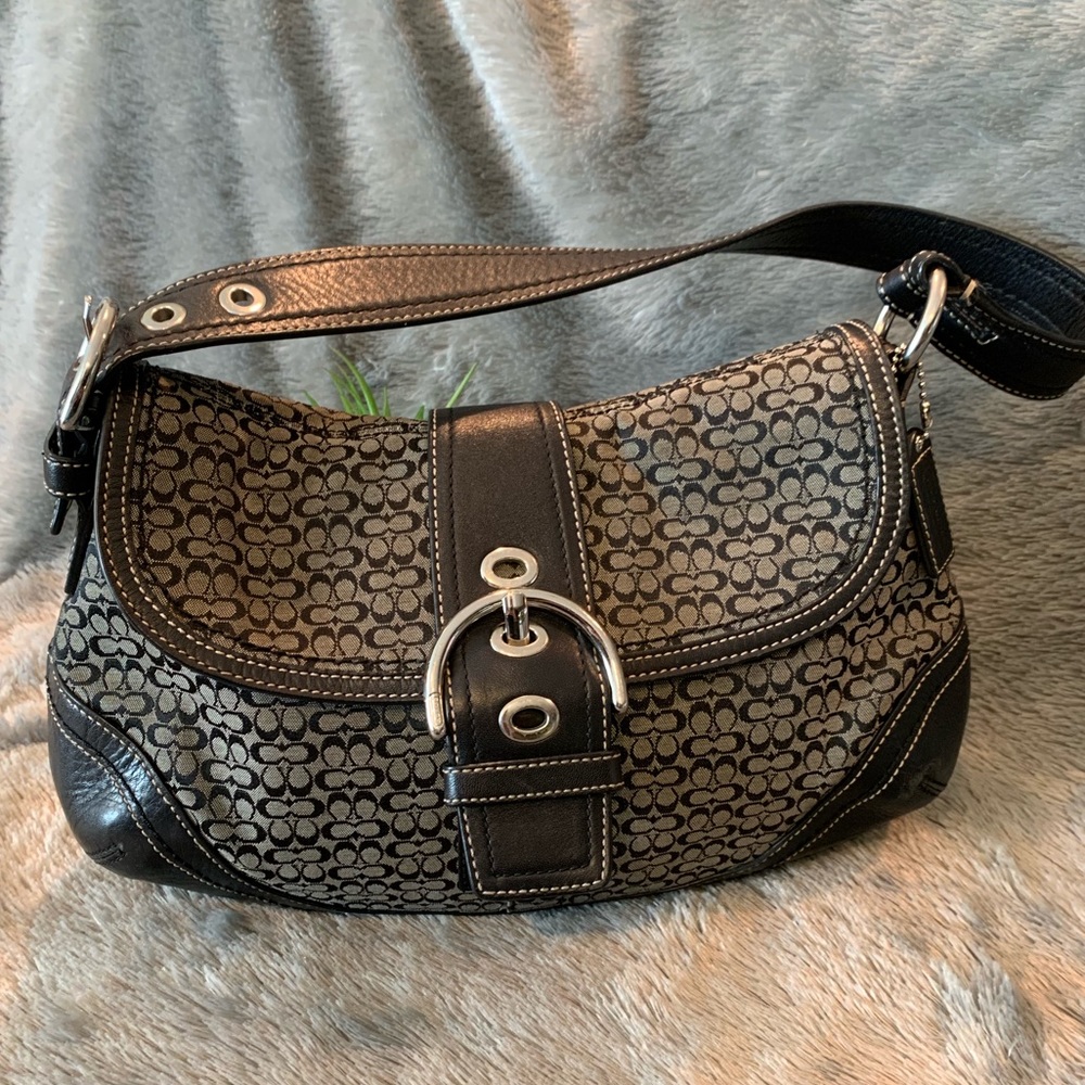 Coach Leather Jacquard Signature Handbag
